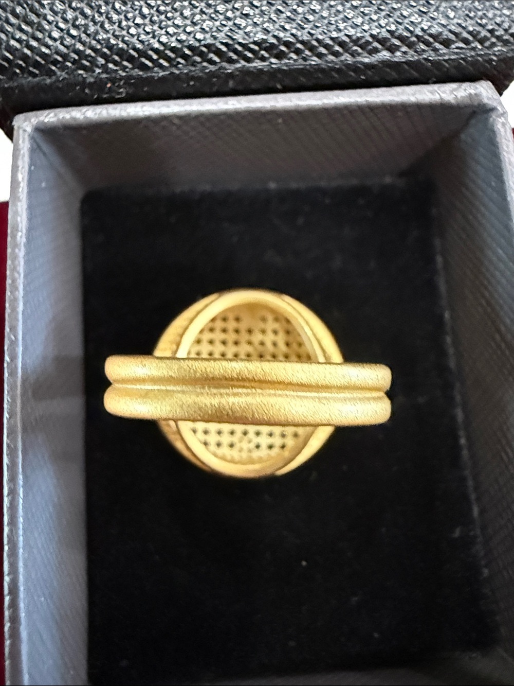 Freida Rothman Gold Pavé Disc Ring - Picture 4 of 5